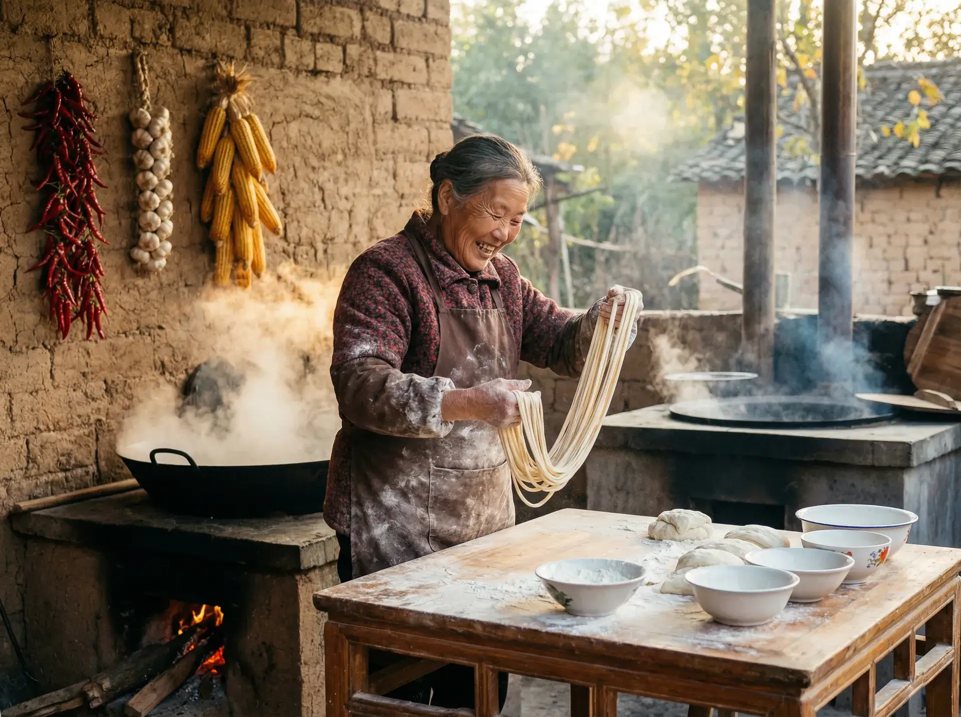 农家大嫂手擀面 - 笨拙忍者 乡村美食